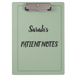 Modern Sage Green Personalized Clipboard
