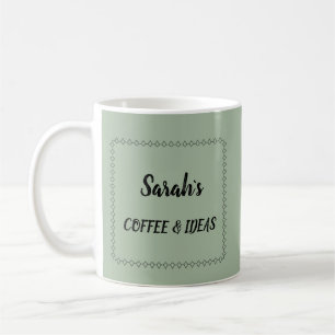 Modern Sage Green Personalized Coffee Mug