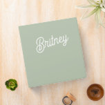 Modern Sage Green Personalized Monogram and Name  Binder<br><div class="desc">The Modern Sage Green Personalized Monogram and Name 3-Ring Binder combines functionality with a sophisticated touch. The sage green colour offers a calm and stylish appearance, while the personalized monogram and name add a unique, customized element. Ideal for organizing documents, notes, or school work, this binder features a durable cover...</div>
