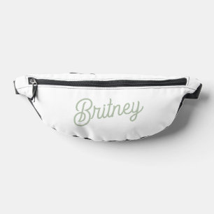 Modern Sage Green Personalized Monogram and Name Fanny Pack