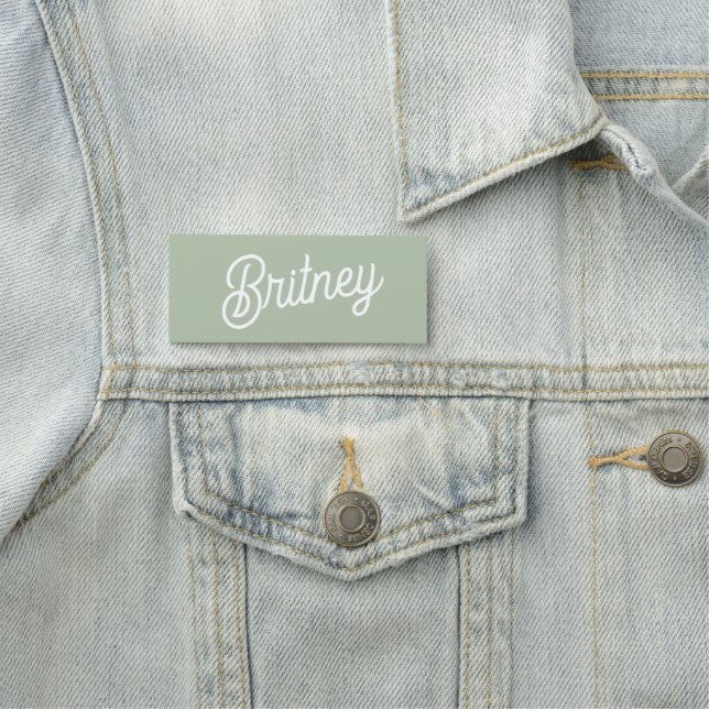 Modern Sage Green Personalized Monogram and Name  Tag (In Situ)