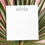 Modern Sage Green Personalized Name Notepad<br><div class="desc">Create your own personalized notepad with custom initial name in sage green colour and modern minimalist typography.</div>
