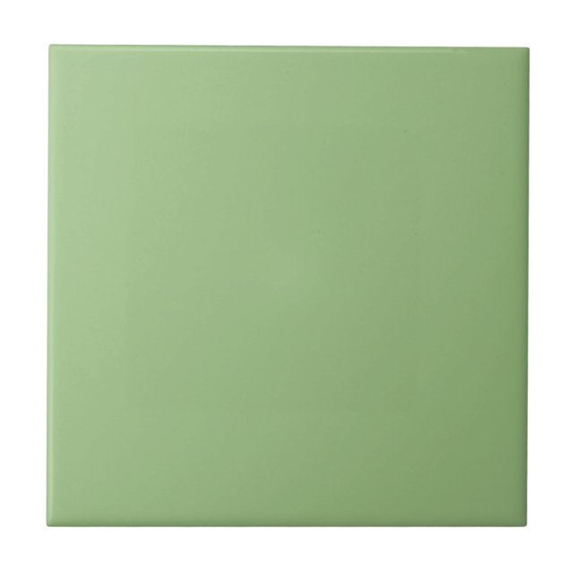 Modern Sage Green Plain Solid Colour Tile (Front)