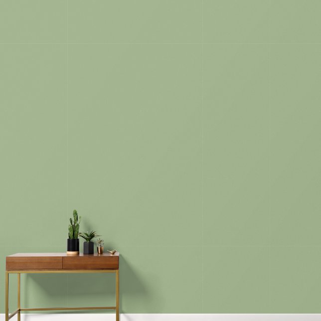 Modern Sage Green Plain Solid Colour Wallpaper (Hallway)