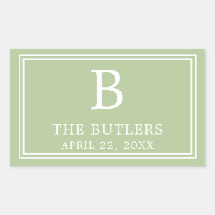 Modern Sage Green Rectangular Sticker