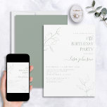 Modern Sage Green Script Botanical 50th Birthday Invitation<br><div class="desc">Not your typical 50th birthday celebration! Make an impression on your guests with this modern sage green script botanical 50th birthday invitation. The stunning line art is both delicate and intricate, the perfect combination of stylish yet elegant that will make sure your special day stands out from the rest. And...</div>