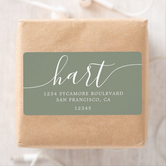 Modern Sage Green Script Family Return Address (Insitu)