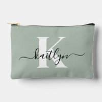 Modern Sage Green Script Monogram