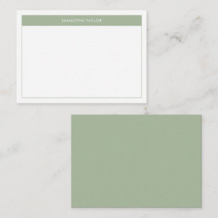 Modern Sage Green Simple Border Name Budget Card
