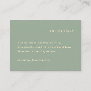 Modern Sage Green Simple Wedding Enclosure Card
