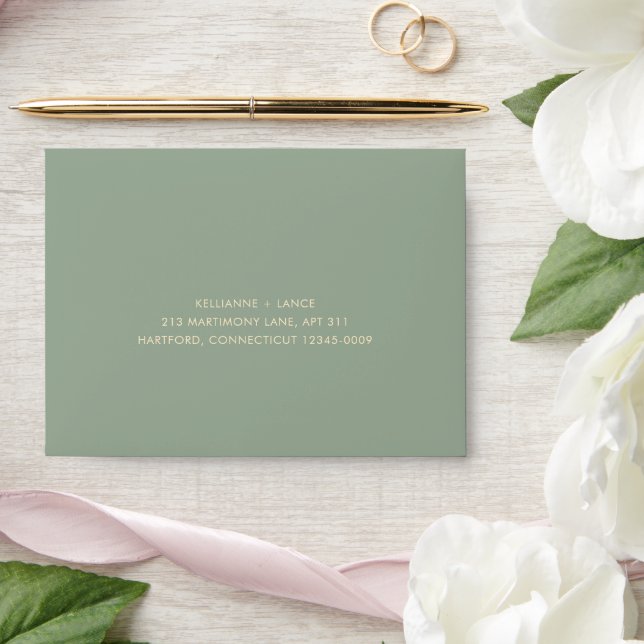 Modern Sage Green Simple Wedding Envelope (Wedding)