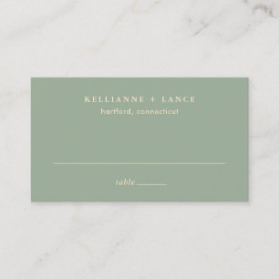 Modern Sage Green Simple Wedding Place Card