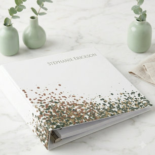 Modern Sage Green Terracotta Abstract Polka Dot Binder