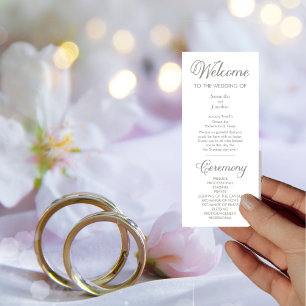 Modern Sage Green Text on Simple White Wedding Program