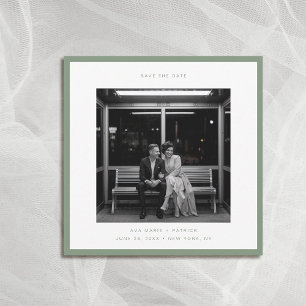 Modern Sage Green Typography Wedding Save Date Invitation