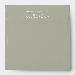 Modern Sage Green Wedding  Envelope