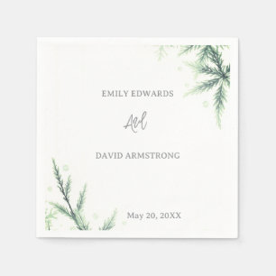 Modern Sage Green Wedding Napkins