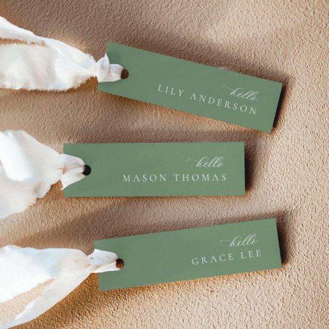 Modern Sage Green Wedding Place Card (Creator Uploaded)