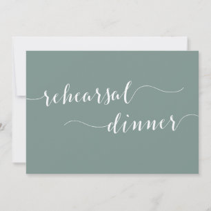 Modern Sage Green Wedding Rehearsal Dinner Invitation