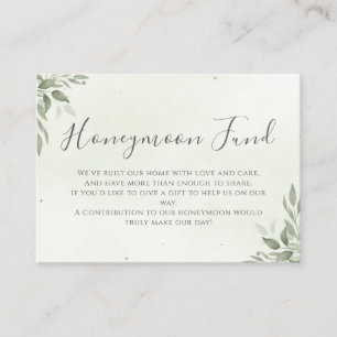 Modern Sage Greenery Honeymoon Fund Enclosure Card
