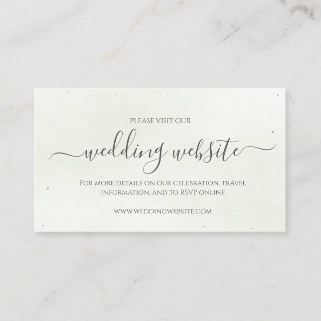 Modern Sage Greenery Wedding Website Enclosure Card (Front)