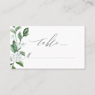 Modern Sage Greenery White Floral Wedding Place Card
