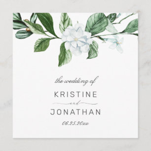 Modern Sage Greenery Wreath White Floral Wedding Program