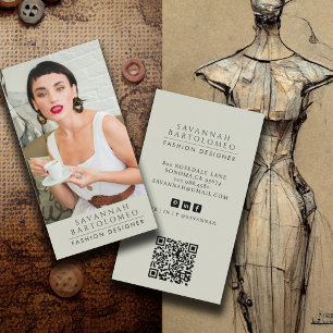 Modern Sage Professional Business Photo Card