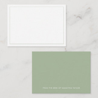 Modern Sage Simple Border From the Desk Budget Card