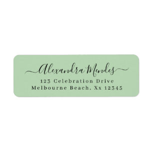 Modern Sage simple elegant script return address