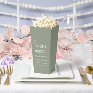 Modern Sage the Night Before Rehearsal Dinner  Favor Box