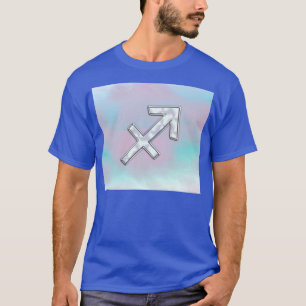 Modern Sagittarius Zodiac on Mother of Pearl Style T-Shirt