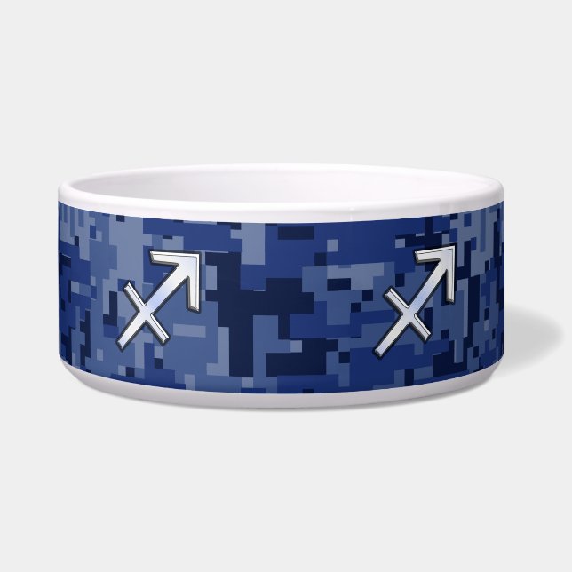 Modern Sagittarius Zodiac Sign Navy Digital Camo (Front)