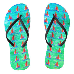 Modern Sailboat Flip Flops