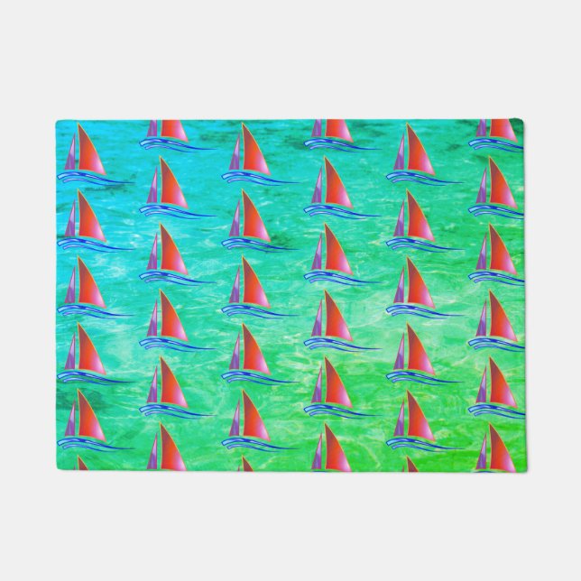 Modern Sailboats  Doormat (Front)