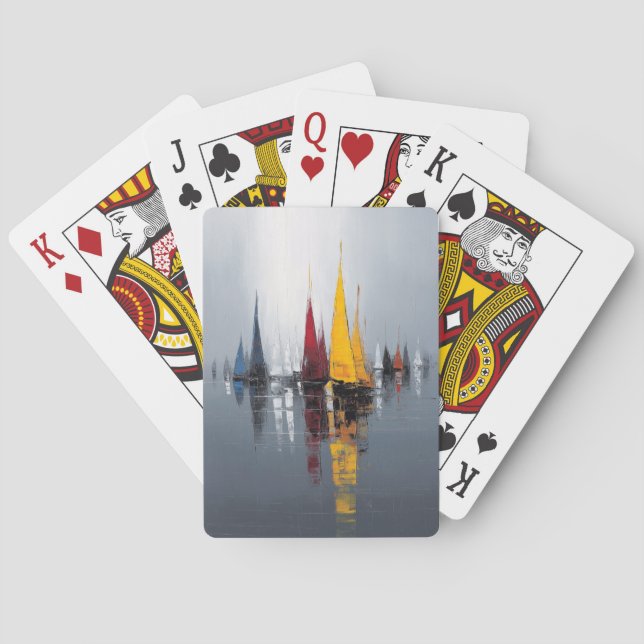 Modern Sailboats Playing Cards (Back)