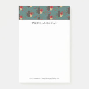 Modern Sakura Cherry Tree and Monkey Asian Post-it Notes
