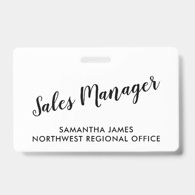 Modern Sales Manager ID Badge (Front)