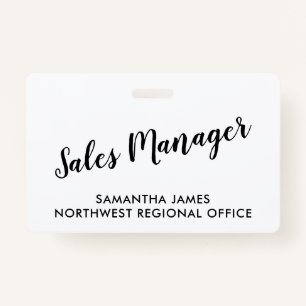 Modern Sales Manager ID Badge