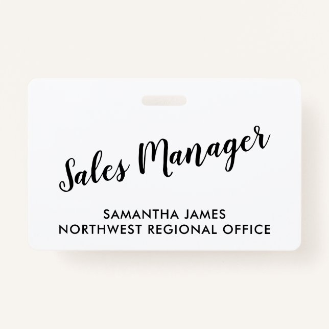 Modern Sales Manager ID Badge (Front)