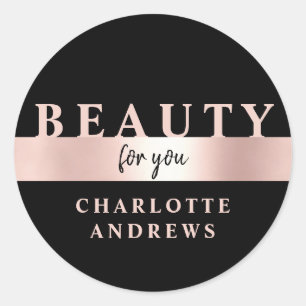 Modern Salon Rosegold  Classic Round Sticker