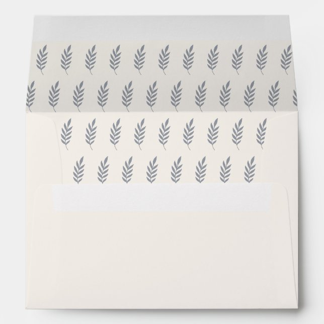 Modern Sample Leaves Distressed Wedding Envelope (Back (Bottom))