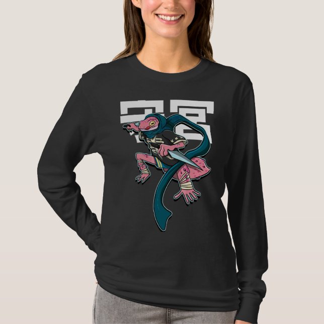 Modern Samurai Leopard Gecko Lizard Reptile T-Shirt (Front)