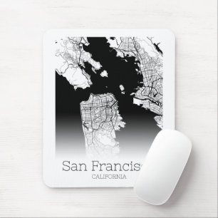 Modern San Francisco City Map Mouse Pad