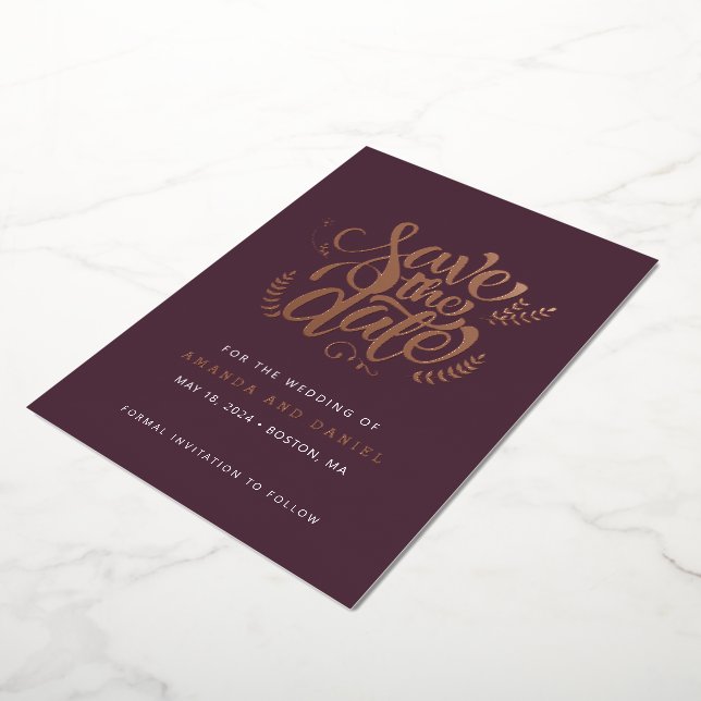 Modern Sangria Rose Calligraphy Script Wedding (Rotated)