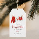 Modern Santa Claus Merry Christmas  Gift Tags<br><div class="desc">Funny modern Christmas Tags. Design features santa claus's clothes on a washing line!</div>