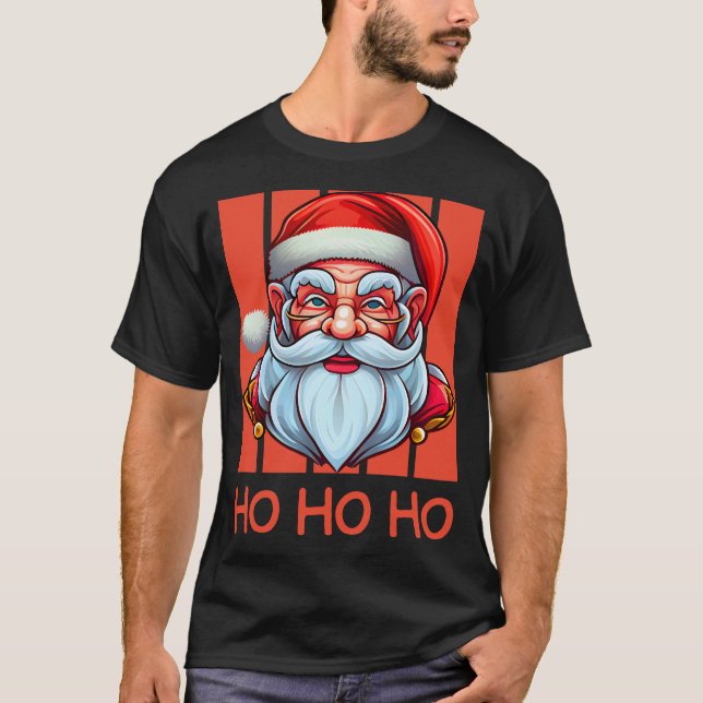 Modern Santa Claus Portrait T-Shirt (Front)