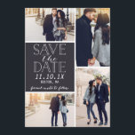 Modern Save The Date 4-Photo Collage<br><div class="desc">Modern Save the date photo card featuring a 4-photo collage and modern fonts.</div>