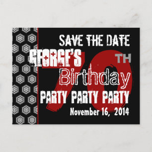 Modern Save the Date  70th Birthday Party R201 Announcement Postcard