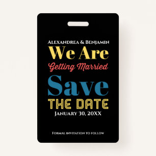 Modern Save The Date Announcement Card Badge